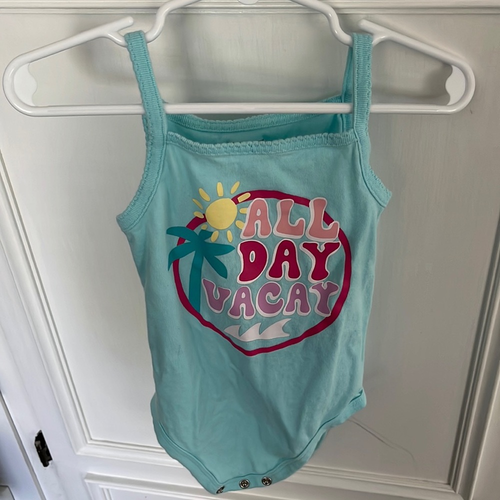 Tank Onesie- blue and pink one